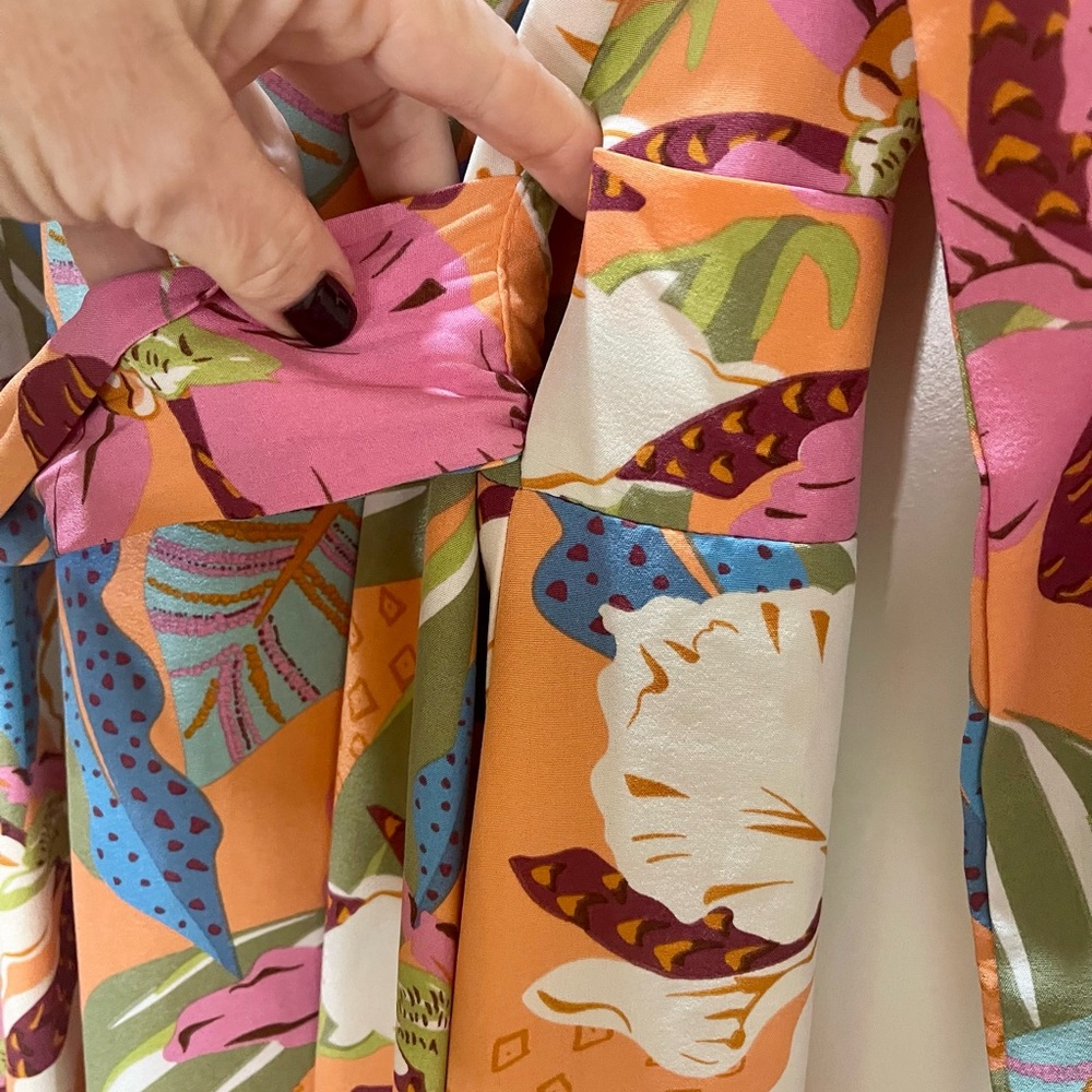 House of Chic Floral Maxi Wrap Dress Beautiful Multicolor Size L - Picture 5 of 7
